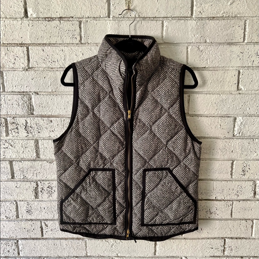 J Crew Herringbone Puffer Vest